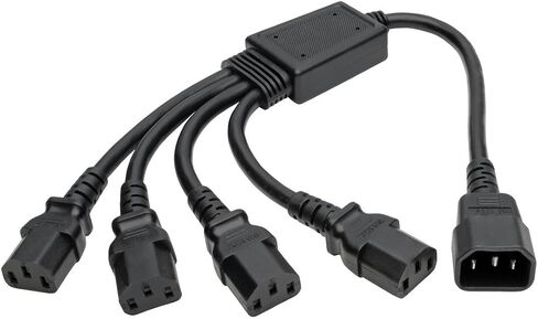 سلك طاقة للكمبيوتر Tripp Lite Y Splitter 10A 18AWG C14 إلى 4xC13 أسود 18 بوصة 18 بوصة (P004-18N-4XC13) in Saudi Arabia