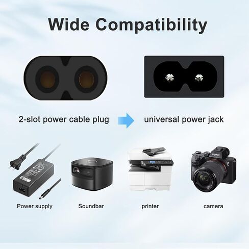 AC Power Cord 3.3ft,Apple TV Power Cord Replacement for Surface, Mac Mini Power Cable, Compatible with Desktop,TV Monitor Printer in Saudi Arabia