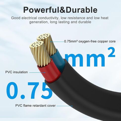 AC Power Cord 3.3ft,Apple TV Power Cord Replacement for Surface, Mac Mini Power Cable, Compatible with Desktop,TV Monitor Printer in Saudi Arabia