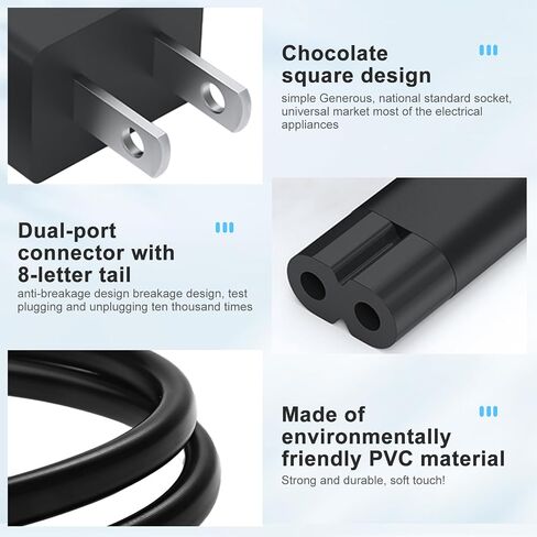 AC Power Cord 3.3ft,Apple TV Power Cord Replacement for Surface, Mac Mini Power Cable, Compatible with Desktop,TV Monitor Printer in Saudi Arabia