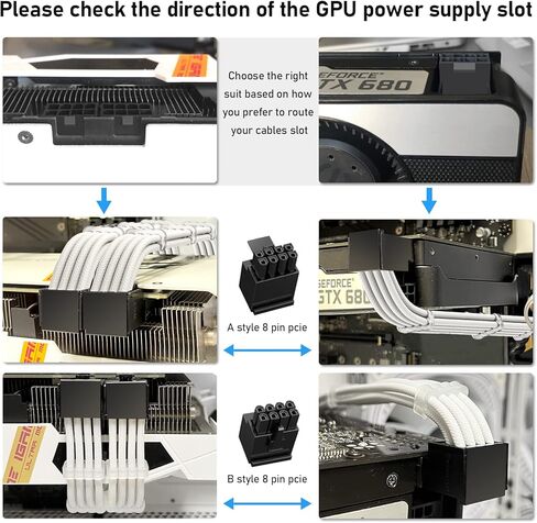 Power Supply PSU Sleeved Extension Cable Kit with 90 Degree Right Angle Connector Adapter,ATX/EPS/8 Pin PCIE for PC PSU Cable Pink with Combs 4 Pack 30CM in Kuwait