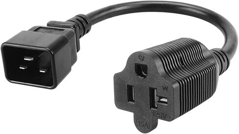 1 قدم IEC 320 C20 ذكر إلى Nema 5-15/20R كابل محول مشط، C20 16Amp إلى T Blade 20Amp AC Cable، 16Amp UPS Plug to Nema 5-20R 20Amp Power Cable in Kuwait