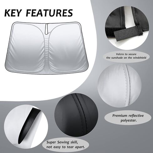 Custom Foldable Windshield Sunshade Compatible with 2016 2017 2018 2019 2020 2021 2022 Nissan Kicks, Made in U.S in Saudi Arabia