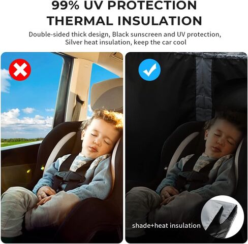 Car Divider Curtains Privacy Sun Shade, Magnetic Van Window Covers for Family Baby Lunch Night Nap Camping Travel, Adjustable Lightweight Car Divider Curtain Easy Removable Double-Sided in Saudi Arabia