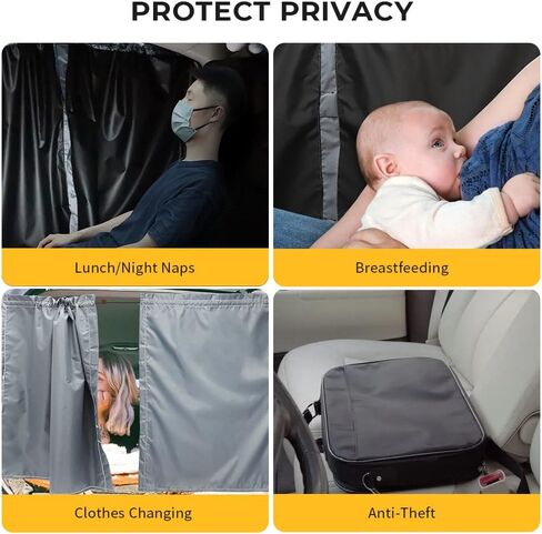 Car Divider Curtains Privacy Sun Shade, Magnetic Van Window Covers for Family Baby Lunch Night Nap Camping Travel, Adjustable Lightweight Car Divider Curtain Easy Removable Double-Sided in Saudi Arabia