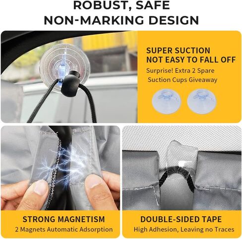 Car Divider Curtains Privacy Sun Shade, Magnetic Van Window Covers for Family Baby Lunch Night Nap Camping Travel, Adjustable Lightweight Car Divider Curtain Easy Removable Double-Sided in Saudi Arabia