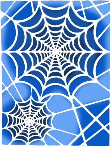 استنسل شبكة عنكبوت A4 للرسم على الخشب قابل لإعادة الاستخدام لطبقات الهالوين استنسل DIY لتلوين سجل القصاصات مقاس زخرفي 8.3 × 11.7 بوصة in Kuwait