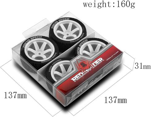 4PCS 1/10 RC Rubber On-Road Tires(6-Spokes) 12mm Hex Plastic Wheel Hub 67mm Wheel Tires Set for 1/10 Traxxas HSP 94122 Kyosho Tamiya FW06 TT02 HPI in Kuwait