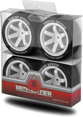 4PCS 1/10 RC Rubber On-Road Tires(6-Spokes) 12mm Hex Plastic Wheel Hub 67mm Wheel Tires Set for 1/10 Traxxas HSP 94122 Kyosho Tamiya FW06 TT02 HPI in Kuwait