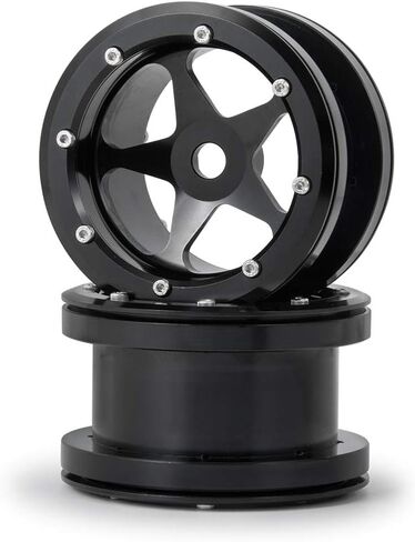 RC-Hub قطعة واحدة من عجلات/جنوط مصنوعة من خليط معدني مقاس 2.2 بوصة لسيارة 1:10 زاحفة Wraith RC، أسود (أسود 1) in Kuwait