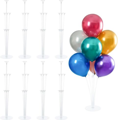 8 Sets Balloon Stand Kits, Balloon Sticks with Base for Table Birthday Wedding Anniversary Graduation Baby Shower Gender Reveal Party Decorations in Kuwait