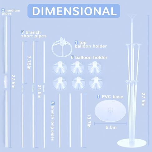 8 Sets Balloon Stand Kits, Balloon Sticks with Base for Table Birthday Wedding Anniversary Graduation Baby Shower Gender Reveal Party Decorations in Kuwait