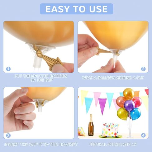 8 Sets Balloon Stand Kits, Balloon Sticks with Base for Table Birthday Wedding Anniversary Graduation Baby Shower Gender Reveal Party Decorations in Kuwait
