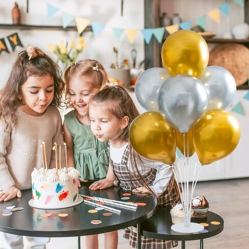 8 Sets Balloon Stand Kits, Balloon Sticks with Base for Table Birthday Wedding Anniversary Graduation Baby Shower Gender Reveal Party Decorations in Kuwait