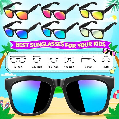 Kids Sunglasses Bulk, 12/24 Pack Party Favors Sunglasses for Kids, Neon Kids Sunglasses Party Favors for Pool Party Beach Party Birthday Graduation Party Supplies, Kids Party Favors Goodie Bags in Saudi Arabia