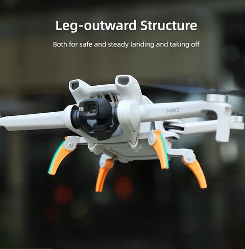 Mini 3 Landing Gear Foldable Landing Leg Portable Heighten 28mm Extender Kit for DJI Mini 3 Drone Accessories (Orange) in Saudi Arabia