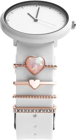 Hemobllo Watch Band Decorative Ring 4 Pack Silicone Watch Band Charm Slide-on Strap Accessories for Smartwatch Straps Easy Install Ornament for Daily Wear in Saudi Arabia
