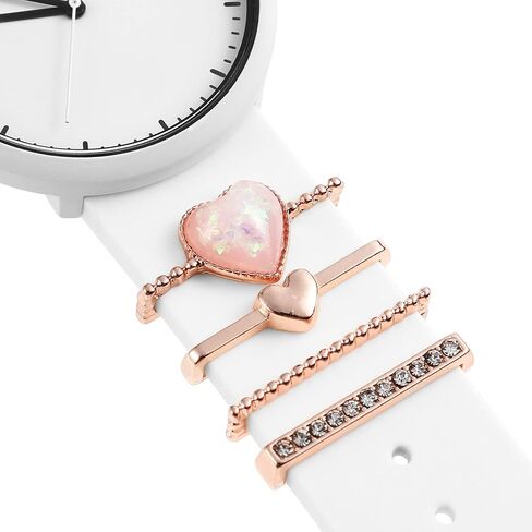 Hemobllo Watch Band Decorative Ring 4 Pack Silicone Watch Band Charm Slide-on Strap Accessories for Smartwatch Straps Easy Install Ornament for Daily Wear in Saudi Arabia