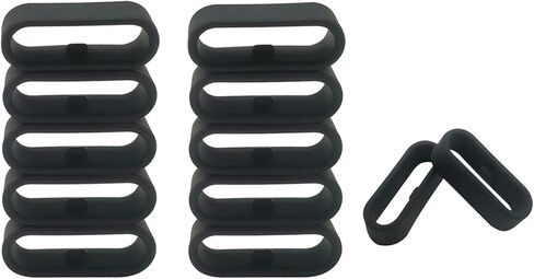 12 قطعة حامل حزام ساعة متوافق مع Fitbit Versa 2/Versa 3/Versa SE/Versa Lite Watch Bands حلقة بديلة من المطاط الأسود 20 مم in Kuwait