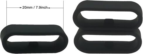 12 قطعة حامل حزام ساعة متوافق مع Fitbit Versa 2/Versa 3/Versa SE/Versa Lite Watch Bands حلقة بديلة من المطاط الأسود 20 مم in Kuwait