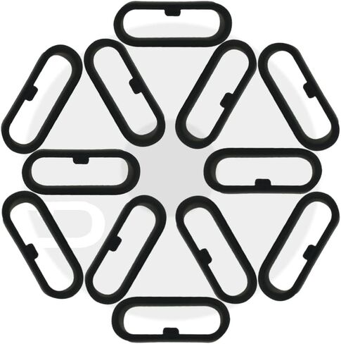 12 قطعة حامل حزام ساعة متوافق مع Fitbit Versa 2/Versa 3/Versa SE/Versa Lite Watch Bands حلقة بديلة من المطاط الأسود 20 مم in Kuwait