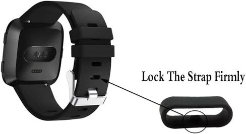 12 قطعة حامل حزام ساعة متوافق مع Fitbit Versa 2/Versa 3/Versa SE/Versa Lite Watch Bands حلقة بديلة من المطاط الأسود 20 مم in Kuwait