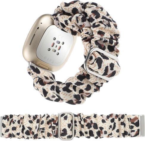أحزمة Scrunchies قابلة للتعديل متوافقة مع Fitbit Versa 3/Versa 4/Sense/Sense 2 للنساء، سوار معصم مطاطي مريح وحزام ساعة ذكي مرن وحزام من القماش الناعم in Kuwait