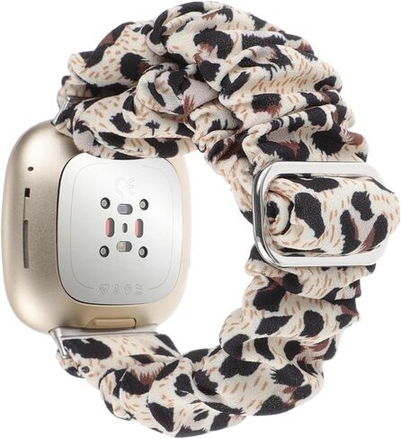 أحزمة Scrunchies قابلة للتعديل متوافقة مع Fitbit Versa 3/Versa 4/Sense/Sense 2 للنساء، سوار معصم مطاطي مريح وحزام ساعة ذكي مرن وحزام من القماش الناعم in Kuwait