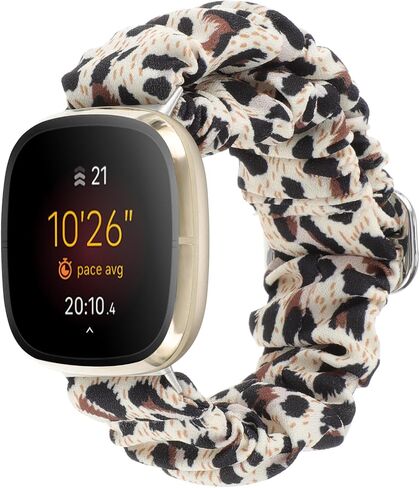 أحزمة Scrunchies قابلة للتعديل متوافقة مع Fitbit Versa 3/Versa 4/Sense/Sense 2 للنساء، سوار معصم مطاطي مريح وحزام ساعة ذكي مرن وحزام من القماش الناعم in Kuwait