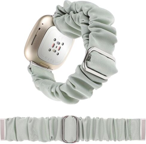 أحزمة Scrunchies قابلة للتعديل متوافقة مع Fitbit Versa 3/Versa 4/Sense/Sense 2 للنساء، سوار معصم مطاطي مريح وحزام ساعة ذكي مرن وحزام من القماش الناعم in Kuwait