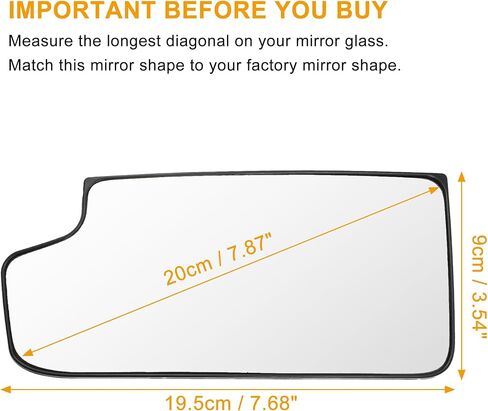 X AUTOHAUX Car Driver Left Side Rearview Mirror Glass Replacement Non-Heated W/Backing Plate for Chevrolet Silverado 1500 2016-2018 in Saudi Arabia