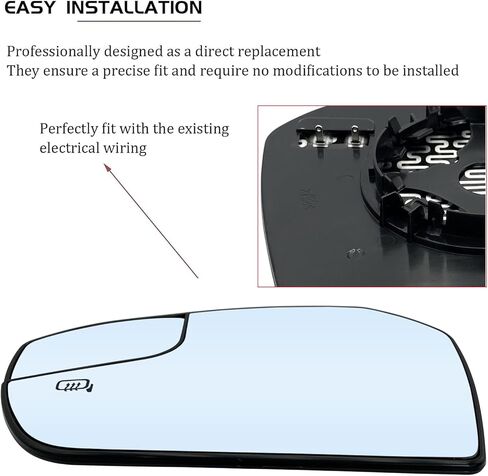 استبدال زجاج مرآة الجانب الأيمن للركاب لمرايا فورد إسكيب 2017 2018 - زجاج مرآة محدب ساخن للرؤية الجانبية مع حامل خلفي GJ5Z17K707A in Kuwait
