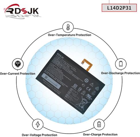 L14D2P31 بطارية كمبيوتر محمول لينوفو تبويب 2 A7600-F A10-70F Tab2 A10-30 A10-30L A10-30F A10-70 A10-70L A10-70LC 10 زائد اللوحي TB2-X30 TB2-X30F TB2-X30L TB2-X30M SB18C03763 3.8V 7000 مللي أمبير 26.6 واط في الساعة مع الأدوات in Saudi Arabia
