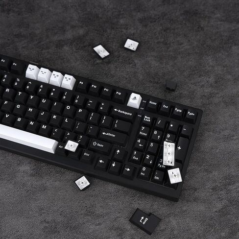 WOB أسود أبيض PBT Keycaps 173 مفتاحًا Cherry Profile Doubleshot Custom Keycaps Set ISO ANSI Layout for 60% 65% 75% 95% Cherry MX Switches لوحات مفاتيح الألعاب الميكانيكية in Saudi Arabia