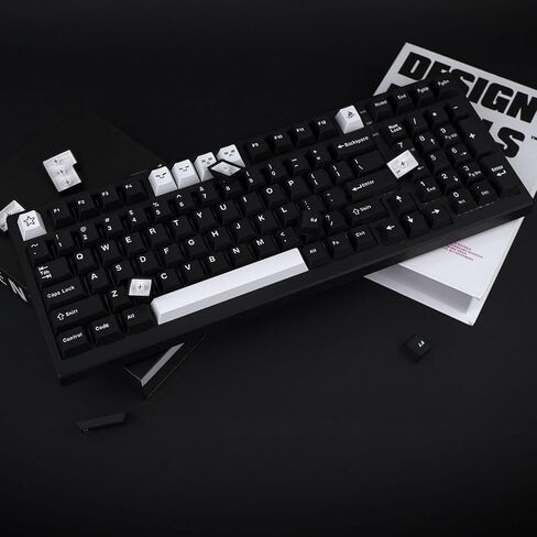 WOB أسود أبيض PBT Keycaps 173 مفتاحًا Cherry Profile Doubleshot Custom Keycaps Set ISO ANSI Layout for 60% 65% 75% 95% Cherry MX Switches لوحات مفاتيح الألعاب الميكانيكية in Saudi Arabia