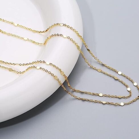 VIROMY 14K Gold Necklaces for Women Cute Dot Chain Choker Dainty Layered Bead Necklace for Women Pretty Jewelry Gifts for Women Girls Everyday Wear Necklaces for Women in Saudi Arabia