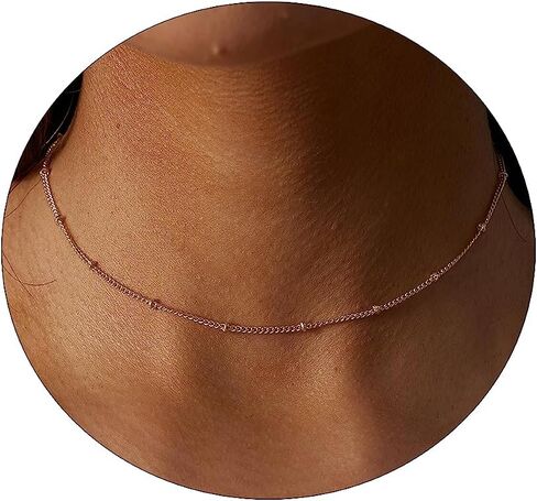 VIROMY 14K Gold Necklaces for Women Cute Dot Chain Choker Dainty Layered Bead Necklace for Women Pretty Jewelry Gifts for Women Girls Everyday Wear Necklaces for Women in Kuwait