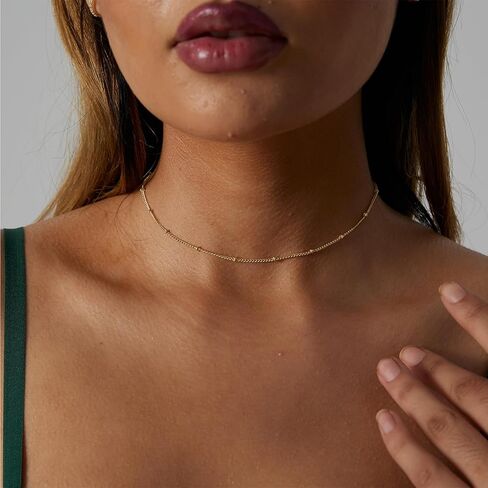 VIROMY 14K Gold Necklaces for Women Cute Dot Chain Choker Dainty Layered Bead Necklace for Women Pretty Jewelry Gifts for Women Girls Everyday Wear Necklaces for Women in Kuwait