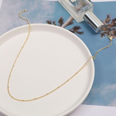 VIROMY 14K Gold Necklaces for Women Cute Dot Chain Choker Dainty Layered Bead Necklace for Women Pretty Jewelry Gifts for Women Girls Everyday Wear Necklaces for Women in Kuwait