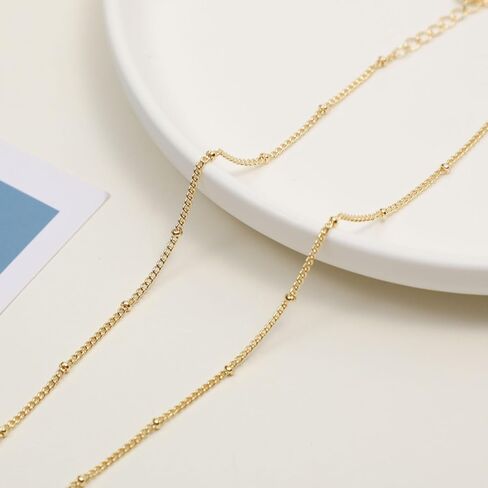 VIROMY 14K Gold Necklaces for Women Cute Dot Chain Choker Dainty Layered Bead Necklace for Women Pretty Jewelry Gifts for Women Girls Everyday Wear Necklaces for Women in Kuwait