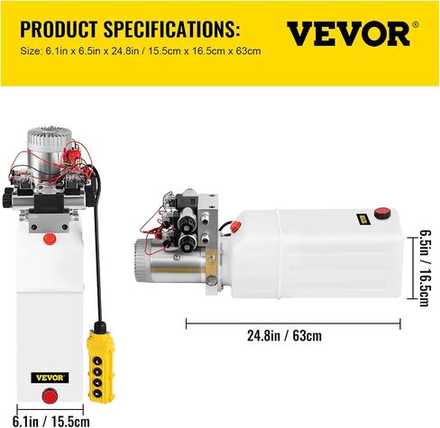 Happybuy Hydraulic Pump 12V DC Hydraulic Power Unit Double Acting Double Solenoid Hydraulic Power Pack Unit with 8L Plastic Tank Max Pressure 200 Bar for Car Liftng in Saudi Arabia