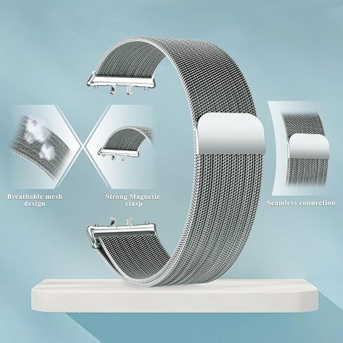 Mesh Metal Bands for Samsung Galaxy Fit 3 Watch Band,Stainless Steel Band Compatible with Samsung Galaxy Fit 3 for Women Men in Saudi Arabia