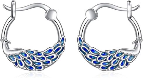 POPLYKE Sloth/Spider/Peacock Earrings for Women Sterling Silver Huggie Hoop Earrings Jewelry Gifts for Girls in Kuwait