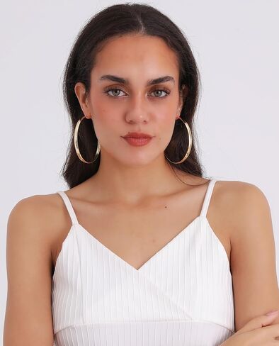 BESTEEL 14K Gold Filled Hoop Earrings for Women, Hypoallergenic Large Gold Hoop Earrings, Lightweight Oversized Big Hoop Earrings Gold for Girls 40mm/50mm/70mm in Saudi Arabia