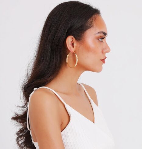 BESTEEL 14K Gold Filled Hoop Earrings for Women, Hypoallergenic Large Gold Hoop Earrings, Lightweight Oversized Big Hoop Earrings Gold for Girls 40mm/50mm/70mm in Saudi Arabia