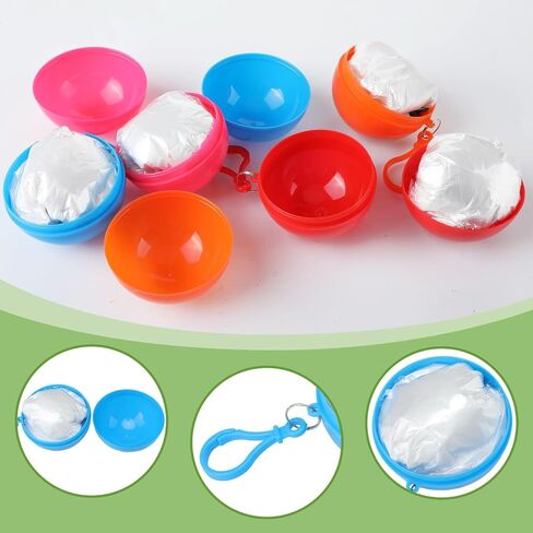 50 Pcs Portable Disposable Emergency Rain Poncho Clear Plastic Raincoat in Ball with Hook Waterproof Rain Coat Adults Teens And Kids Over 10 Years Old Traveling Camping Cycling 8 Colors in Saudi Arabia