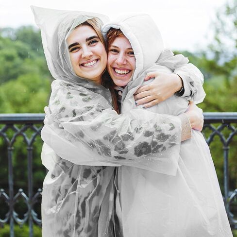 50 Pcs Portable Disposable Emergency Rain Poncho Clear Plastic Raincoat in Ball with Hook Waterproof Rain Coat Adults Teens And Kids Over 10 Years Old Traveling Camping Cycling 8 Colors in Saudi Arabia