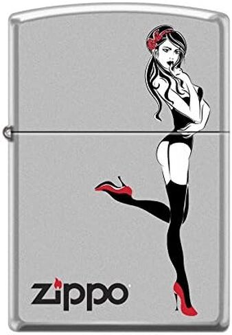 Zippo Custom Lighter Design Sexy Lady Wearing Pin Up Red Heels Windproof Collectible - Cool Cigarette Lighter Case Made in USA Limited Edition & Rare in Saudi Arabia