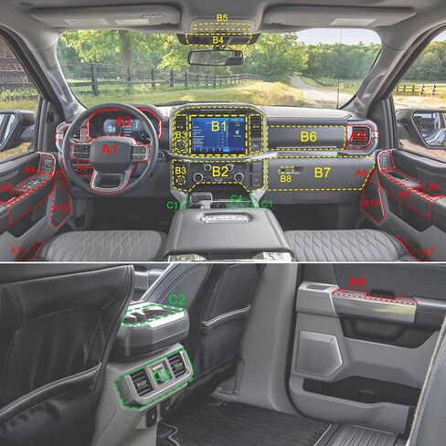 غطاء لوحة حامل الكأس F150 متوافق مع ملحقات الزخرفة الداخلية لشاحنة Ford F-150 2021-2024 in Saudi Arabia