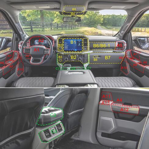 غطاء لوحة حامل الكأس F150 متوافق مع ملحقات الزخرفة الداخلية لشاحنة Ford F-150 2021-2024 in Saudi Arabia